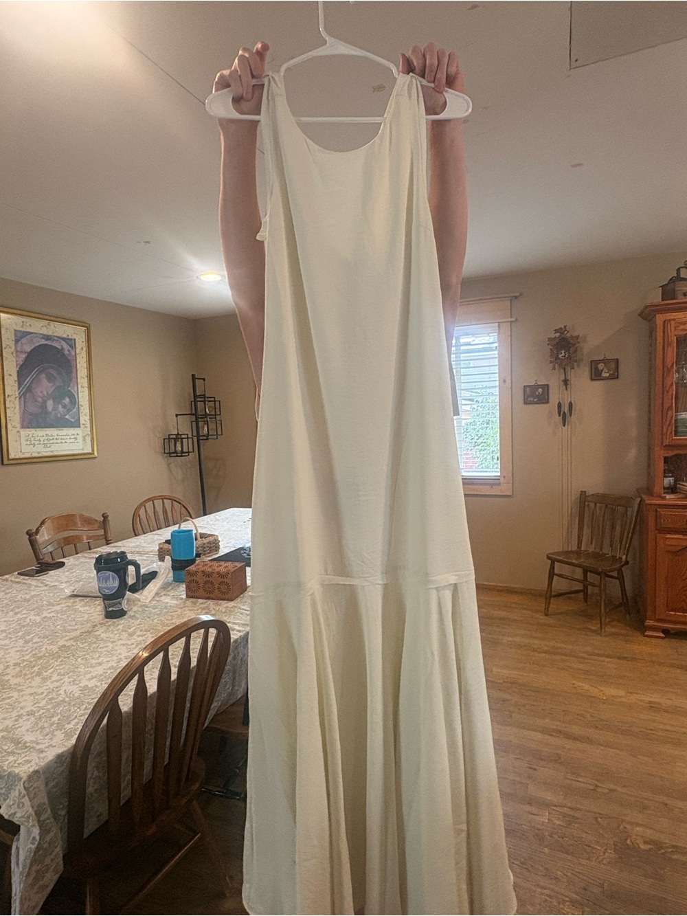 bohme Cream Sleeveless Maxi Dress with Tiered Hem